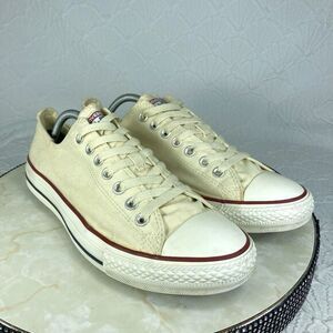 Converse All Star Low Top Sneakers Mens 10.5 Cream Canvas Streetwear Skate Shoes